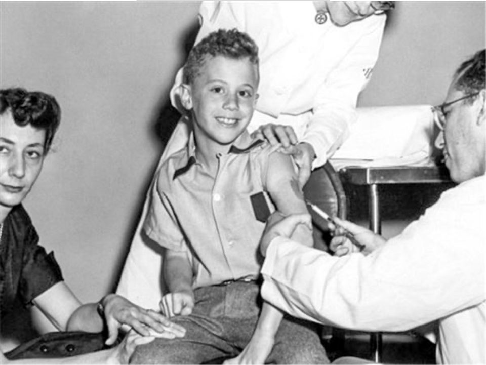 Dr. Jonas Salk vaccinating his family